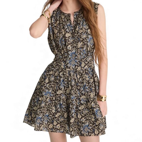 Madewell Gathered Button-Front Mini Dress in Floral Size XL - Picture 1 of 12